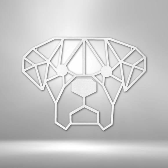 Geometric Dog Steel Sign Laser Cut Powder Coated Home & Office Metal Wall Decor